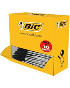 100x Bic Cristal Kugelschreiber schwarz mittel