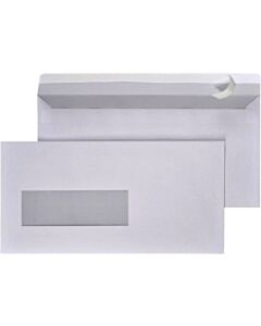 25 Selbstklebende Umschläge mit Fenster links EA5/6 110 x 220 mm
