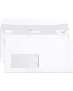 500 Selbstklebende Briefumschläge 110x220mm Fenster links 45x90mm Clairalfa