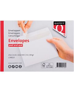 25 Weiße selbstklebende Umschläge C6 114 x 162 mm