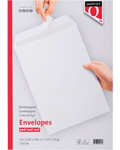 10 Weiße selbstklebende Umschläge C4 229x324mm 120g