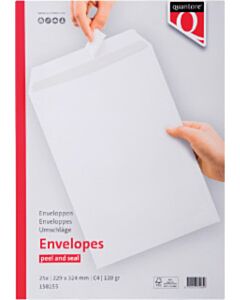 25 Weiße selbstklebende Umschläge C4 229x324mm 120g