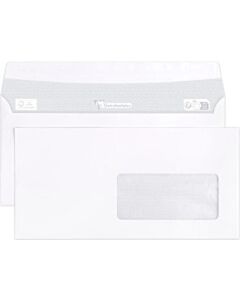 250 Selbstklebende Briefumschläge 110x220mm Fenster rechts 45x100mm Clairalfa