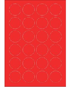 Rote A4-Etiketten 40 mm rund 100 Blatt Sorex
