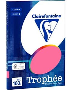 Fuchsia Pink A4-Papier 160 Gramm 50 Blatt Clairefontaine Trophée