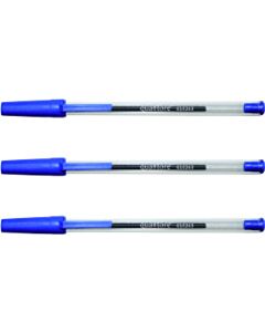 50x Quantore Kugelschreiber mit Kappe blau mittel
