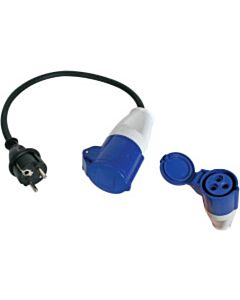 CEE-Kupplung auf Schuko-Stecker Adapterkabel 0,4m