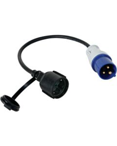 CEE-Stecker auf Schuko-Kupplung Adapterkabel 0,4m