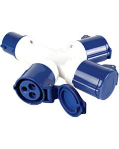 Stromverteiler CEE-Stecker auf 3x CEE-Kupplung Perel