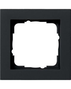 Gira E2 Abdeckrahmen schwarz matt 1-fach 021109