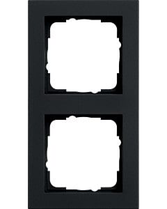Gira E2 Abdeckrahmen schwarz matt 2-fach 021209