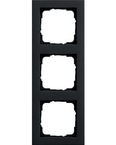 Gira E2 Abdeckrahmen schwarz matt 3-fach 021309
