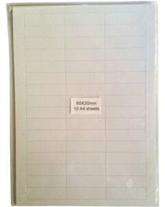 Einsteckstreifen für Magnetetiketten 60x20 mm (10 Blatt)