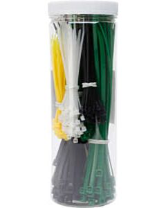Kopp Kabelbinder-Set 300 Stück schwarz/weiß/grün