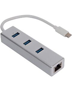 USB-C 3.1-Hub 3x USB-A 3.0 + 1x 8P8C (RJ45) Velleman PCMP202