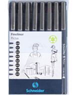 8 Fineliner Schneider Pictus schwarz