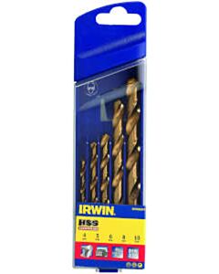 Irwin Metallbohrer-Set HSS Titan 4/5/6/8/10mm