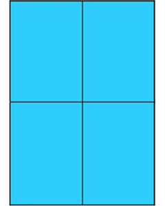 Blaue A4-Etiketten 105 x 148 mm (100 Blatt)