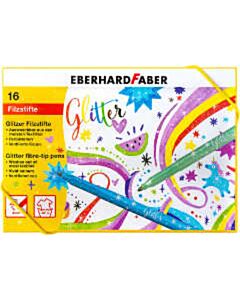 Schachtel Glitzerfilzstifte Eberhard Faber 16 Farben