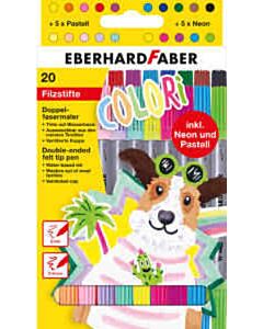 20 Duo-Filzstifte 2 und 3-4 mm Eberhard Faber sortiert