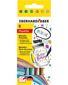 6 Metallic-Filzstifte Eberhard Faber 551006