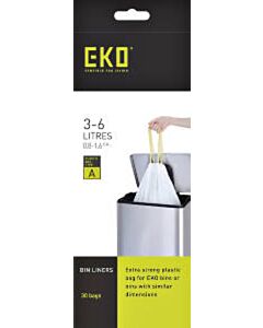 Abfallsack EKO Typ A 3-6 Liter mit Kordelzug weiß 30 Stück
