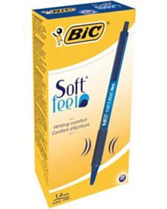 12x Bic Soft Feel Kugelschreiber blau mittel