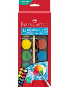 Aquarell-Set Faber-Castell 12 Farben mit Pinsel
