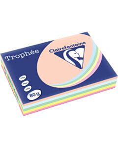 5 Pastellfarben A4-Papier 80g 5x100 Blatt Clairefontaine Trophée