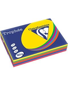 5 Intensive Farben A4-Papier 160g 5x50 Blatt Clairefontaine Trophée