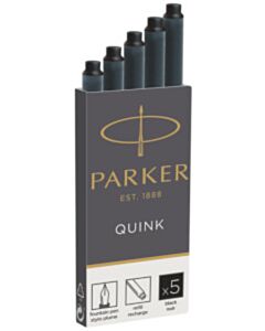 5 Tintenpatronen Parker Quink schwarz permanent