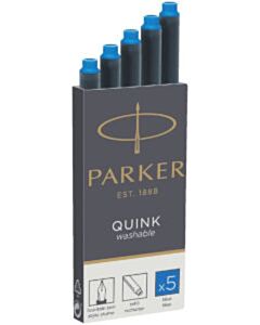 5 Tintenpatronen Parker Quink royalblau waschbar