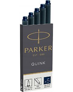 5 Tintenpatronen Parker Quink blau/schwarz permanent