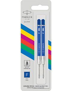 2 Gelschreiberminen Parker Quink Economic blau fein