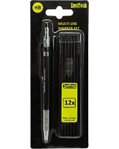 Markierbleistift HB 2 mm + 12 Bleistiftminen ToolPack 318.015