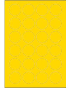 Gelbe A4-Etiketten 40 mm rund (100 Blatt)