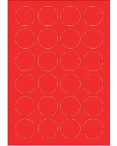 Rote A4-Etiketten 40 mm rund (100 Blatt)