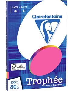 4 Fluo Farben A4-Papier 80g 4x25 Blatt Clairefontaine Trophée