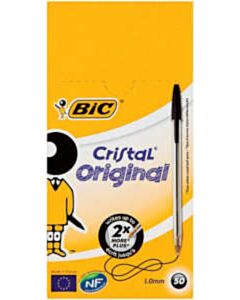 50x Bic Cristal Kugelschreiber schwarz mittel