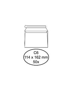 50 weiße selbstklebende Umschläge C6 114 x 162 mm