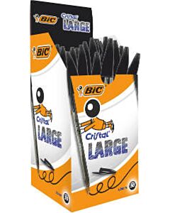 50x Bic Cristal Large Kugelschreiber schwarz