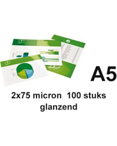 GBC Laminierfolien A5 glänzend 2x75 Mikron 100 Stück