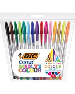 Bic Cristal Multi Colour 15 Kugelschreiber im Etui