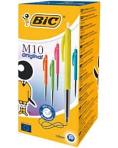 50x Bic M10 Farbkugelschreiber blau mittel