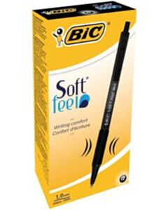 12x Bic Soft Feel Kugelschreiber schwarz mittel