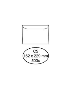 500 weiße gummierte Umschläge C5 162 x 229 mm