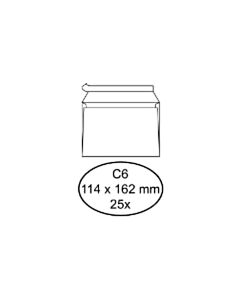 25 weiße selbstklebende Umschläge C6 114 x 162 mm