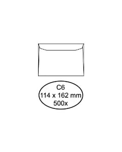 500 weiße gummierte Umschläge C6 114 x 162 mm