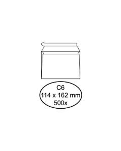 500 weiße selbstklebende Umschläge C6 114 x 162 mm