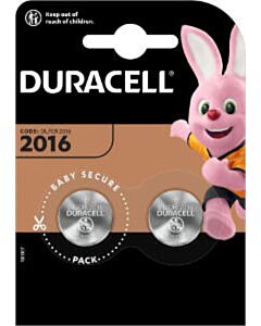2 Duracell DL/CR 2016 Knopfzellenbatterien